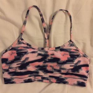 Lululemon Pink Camo Flow Y-Back Sports Bra